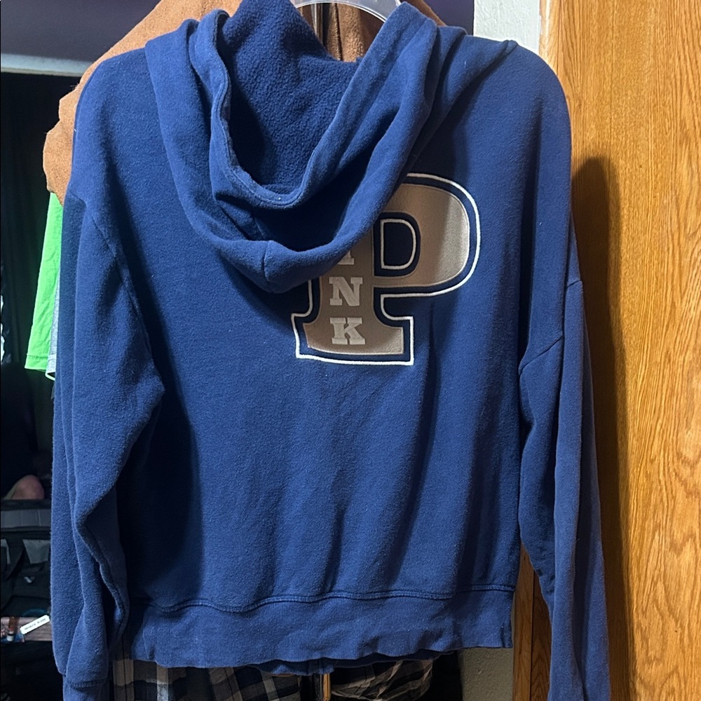 PINK Victoria's Secret Zip-Up Blue Sweater - Picture 2 of 6